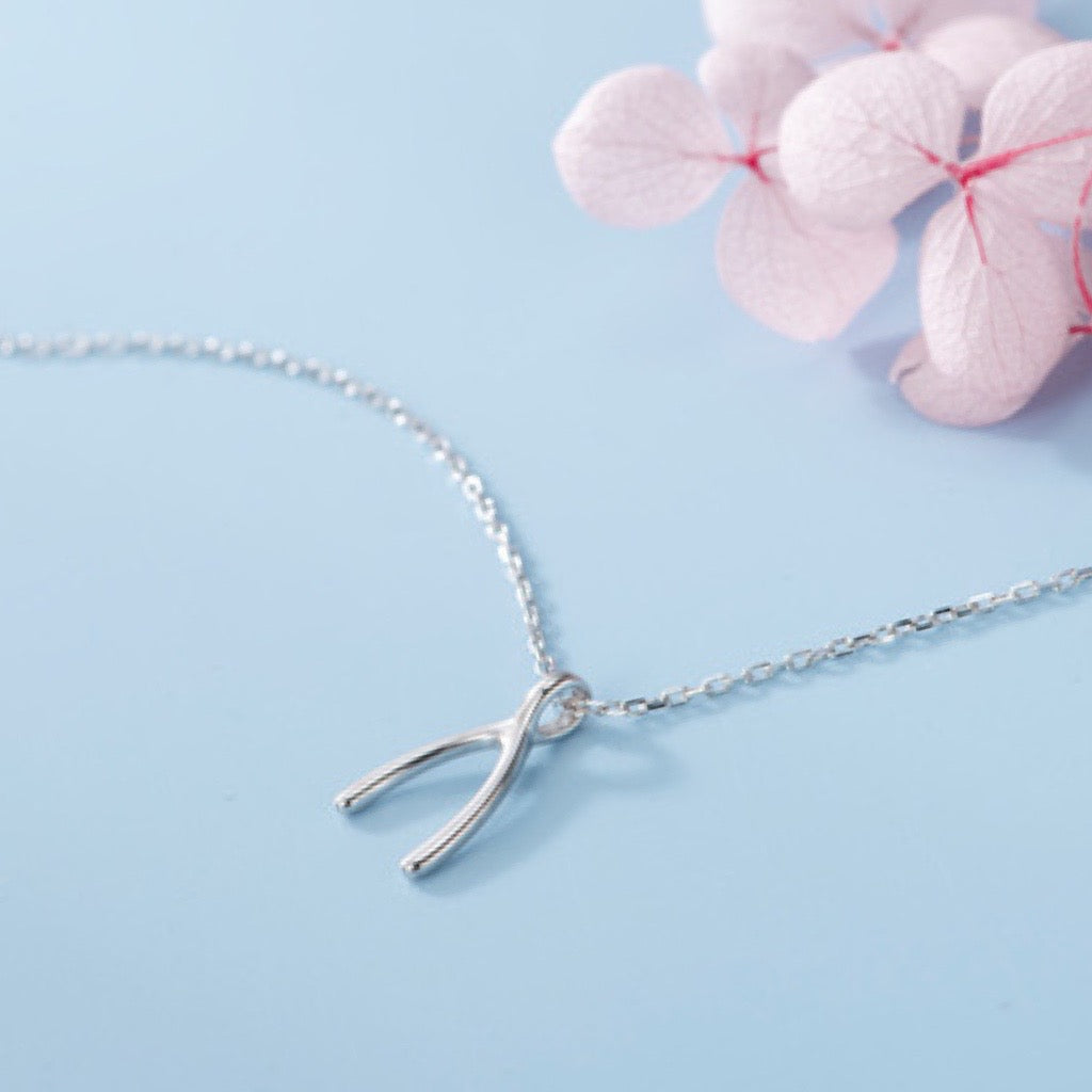 Wishbone Necklace in Sterling Silver