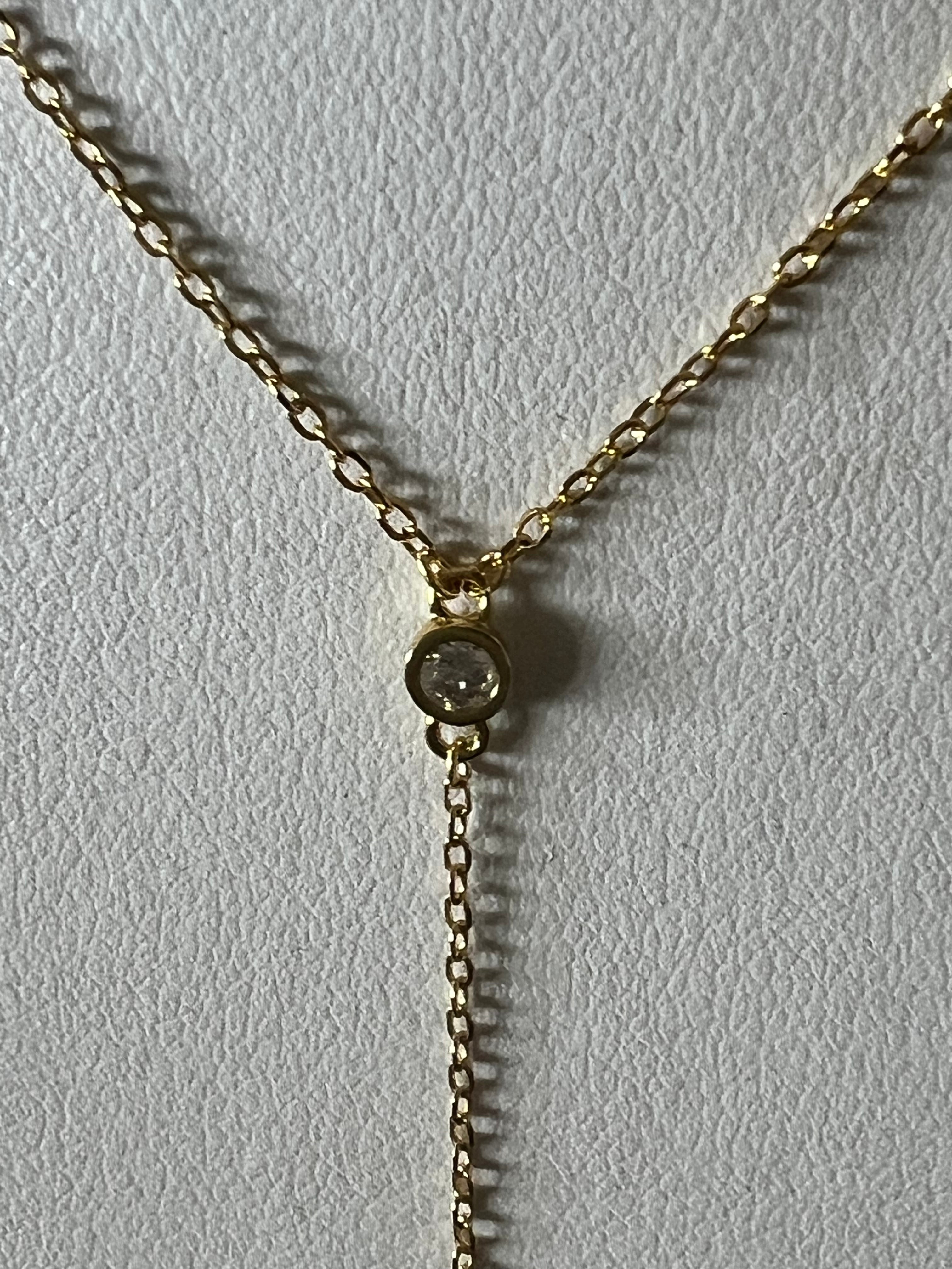 Lariat Necklace With Cubic Zirconias