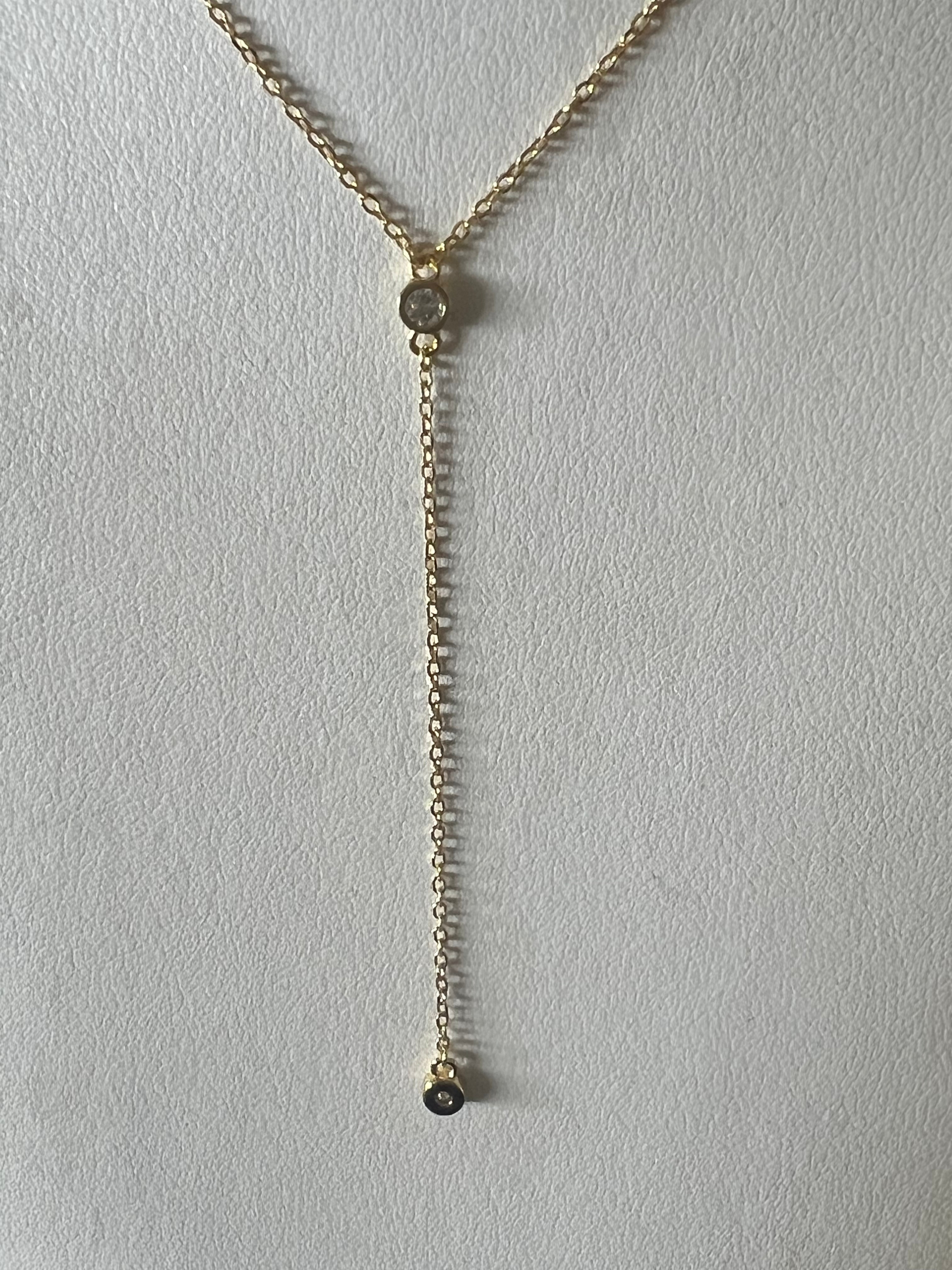 Lariat Necklace With Cubic Zirconias