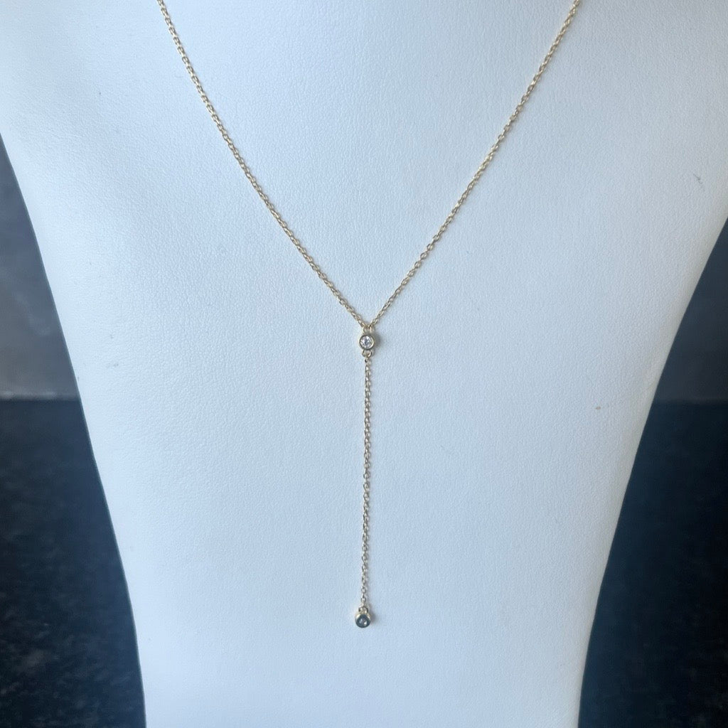 Lariat Necklace With Cubic Zirconias