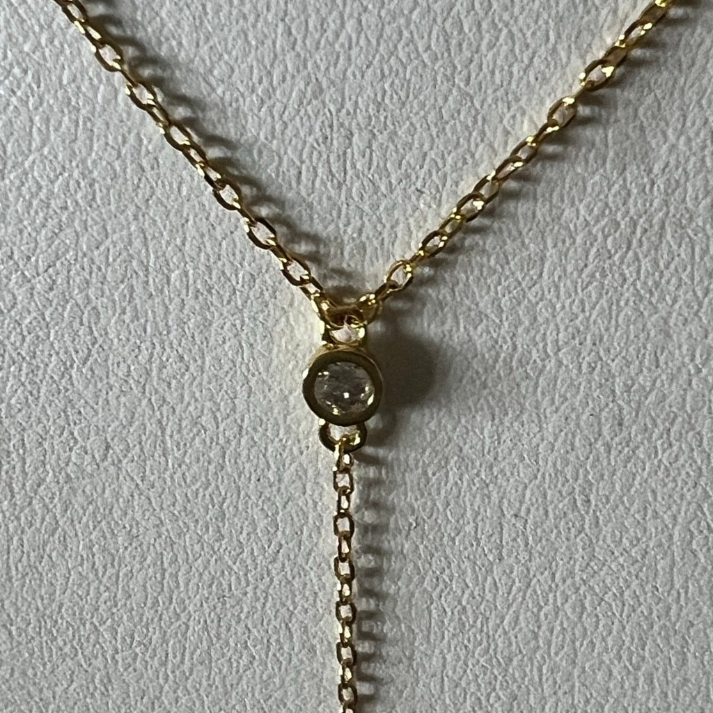 Lariat Necklace With Cubic Zirconias