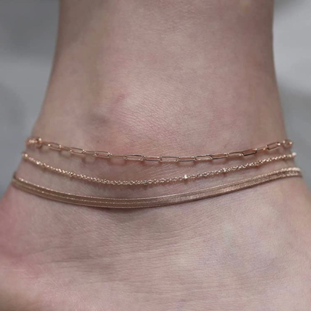 Timeless Gold Beaded Anklechain