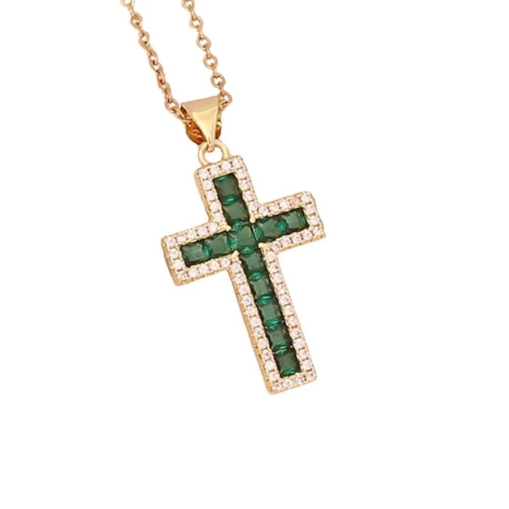 Colourful Cross Pendant Necklace