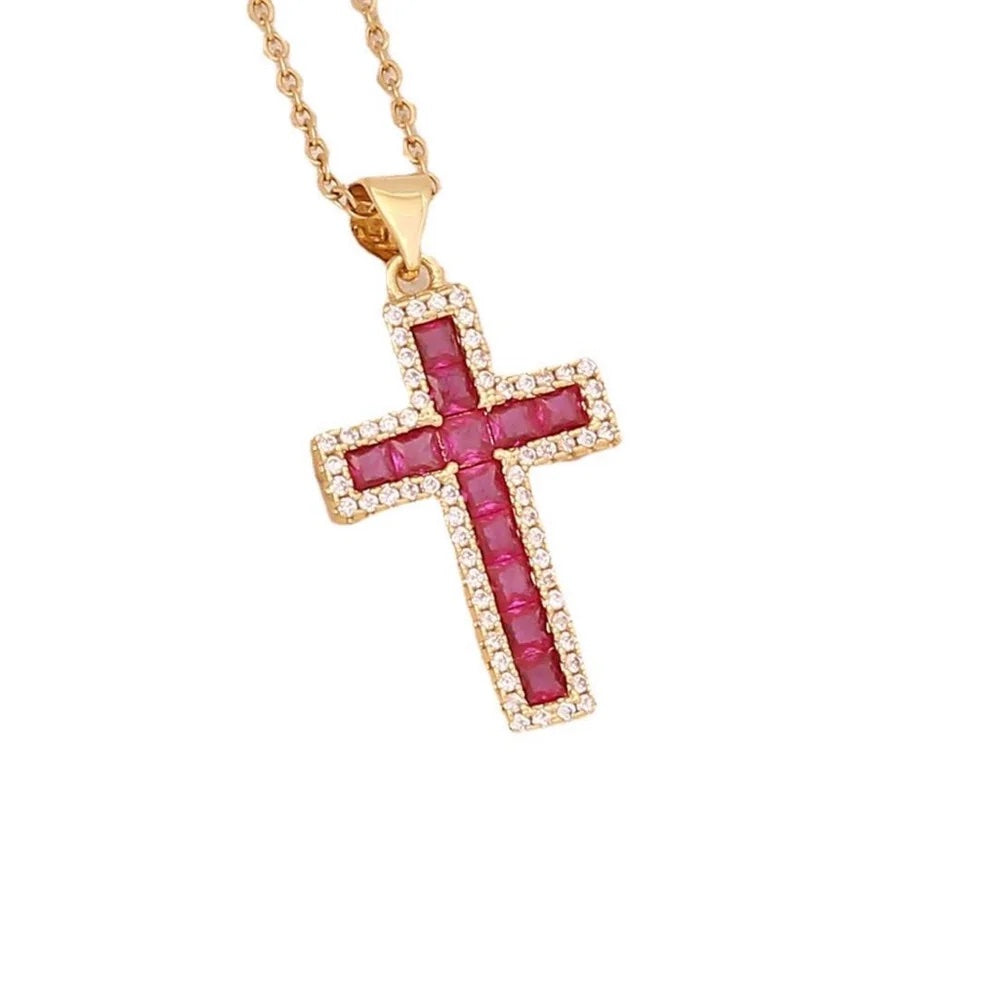 Colourful Cross Pendant Necklace